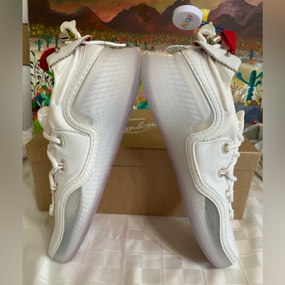 Christian Louboutin Arpoador Flat, Leather, Suede,Men’s Sneakers,Wht, EU43/US 10 - Picture 6 of 16